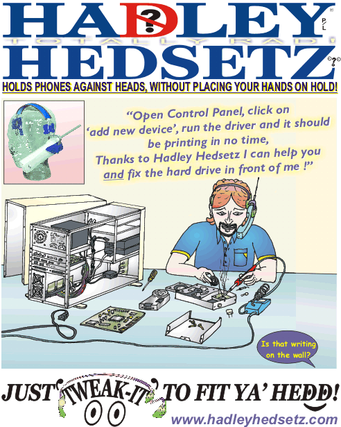 No Anti-static Bracelet? 
It's OK,,,Hadley Hedsetz are Static-Free!